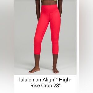 lululemon Love Red Align Leggings, Size 8